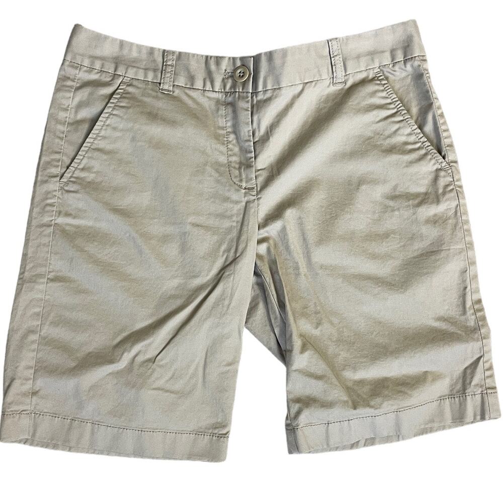 Women's Size 4 J. Crew Cotton Khaki Beige Casual Lightweight 9" Bermuda Shorts